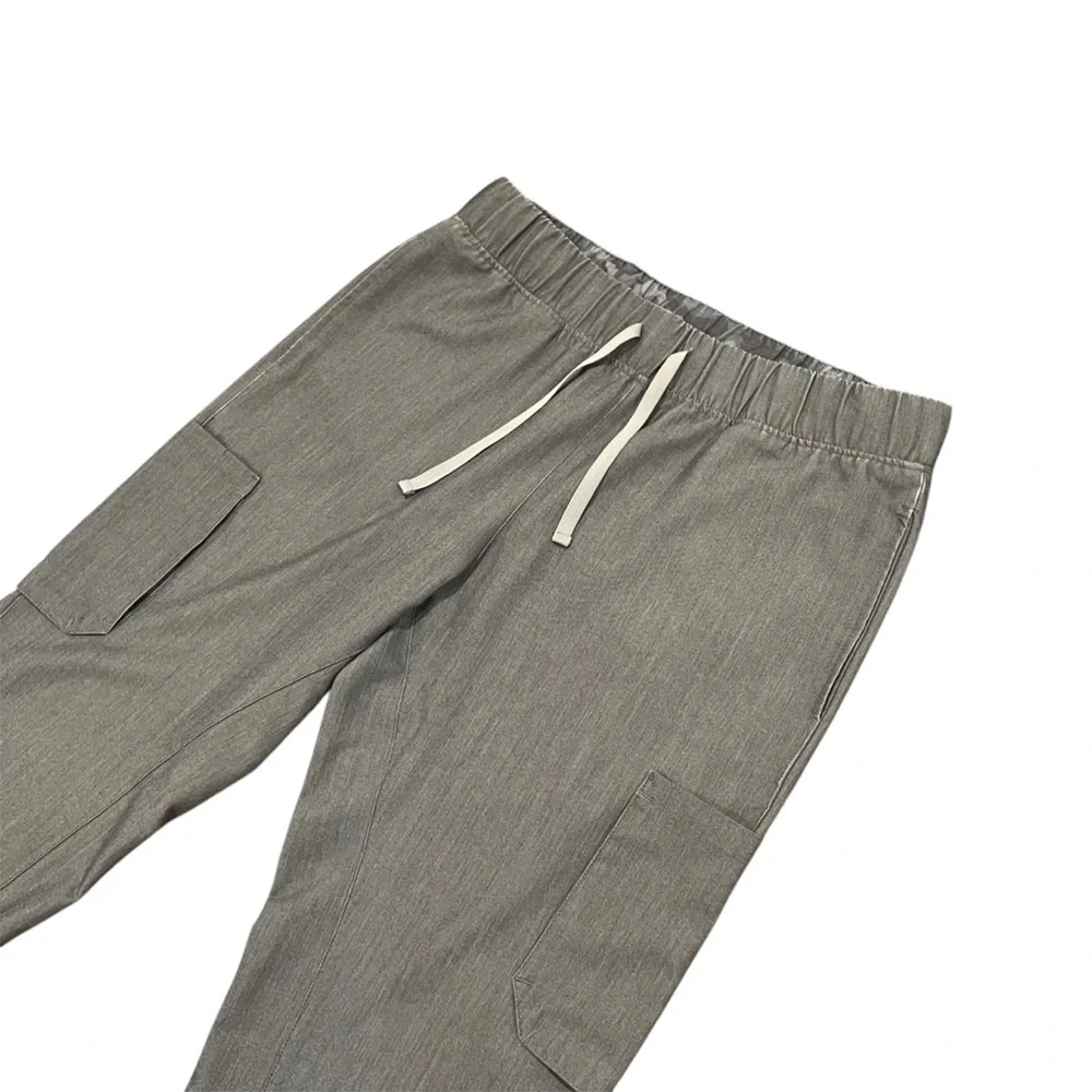 FIGS Men’s Malang Slim Cargo Pant Graphite Gray Large Drawstring Waist Scrubs